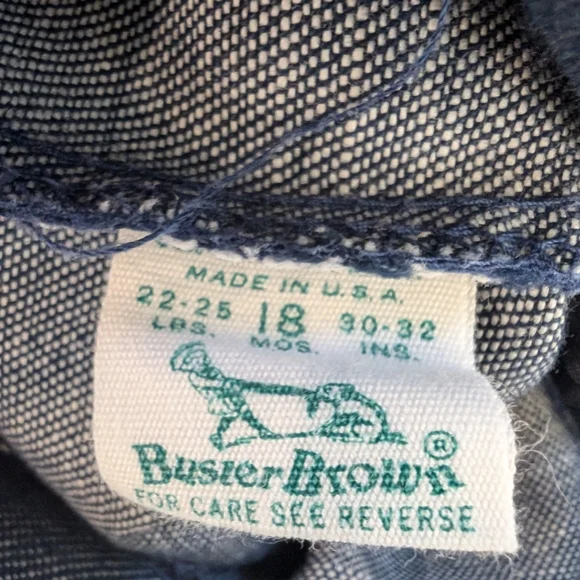 Vtg Baby Toddler Clothing Lot 70s Overalls Jeans Maverick Healthtex Buster Brown